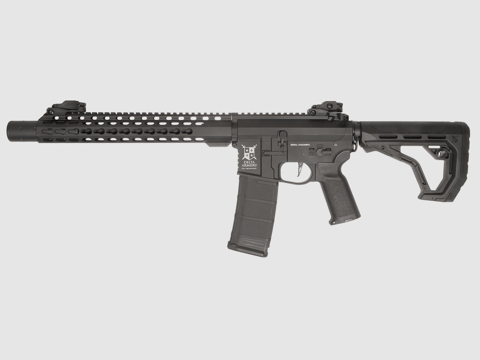 AR15 SilentOps DMR ALPHA EAGLE ETU Schwarz AEG Softair Gewehr max. 0,5J | Delta Armory
