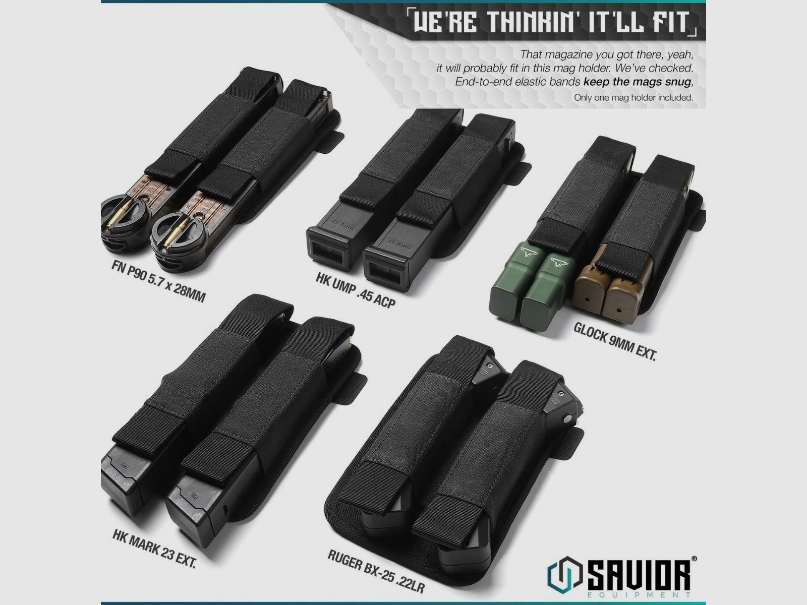 Savior – Porte-chargeurs PCC – Extended Mag Holder – 2 emplacements – Vert – MP-TNS-EXTX2-OG, image 2 sur 6