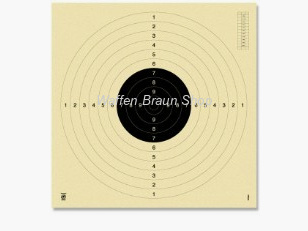 Krüger Pistolen Scheibe 25/50m & Gewehr 100m fortlaufend nummeriert 55x52 cm