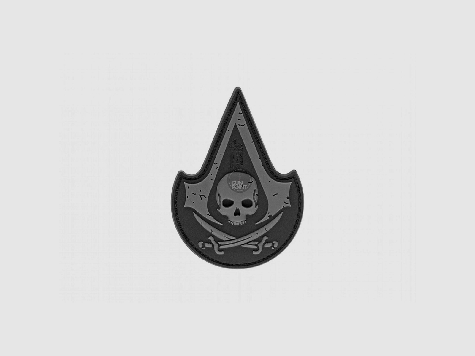 Gumowa naszywka czaszki zabójcy