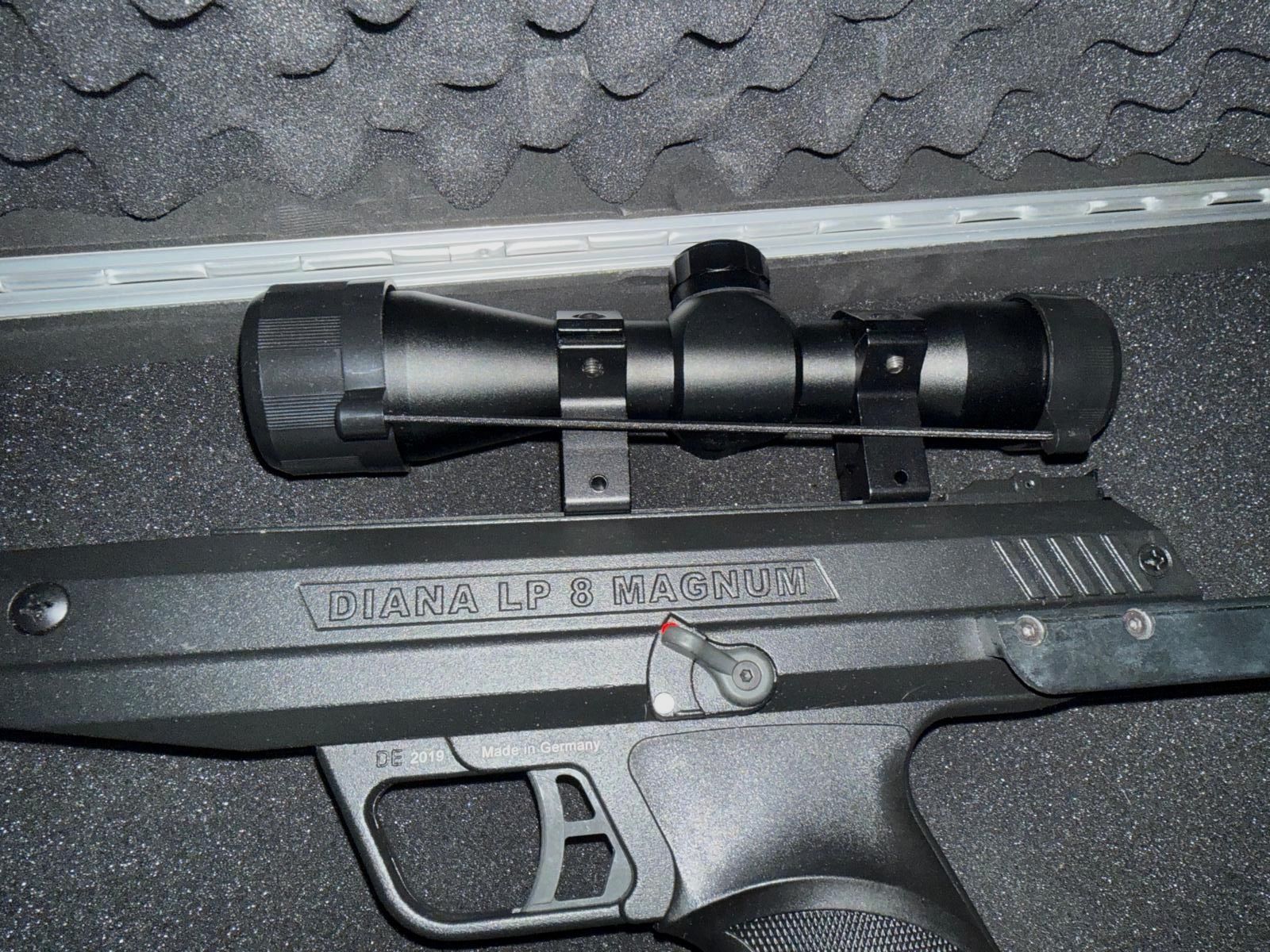 Diana LP8 Magnum Tactical avec mallette et scope, 4.5 mm et max. 7,5 Joule, donc libre à partir de 18 ans