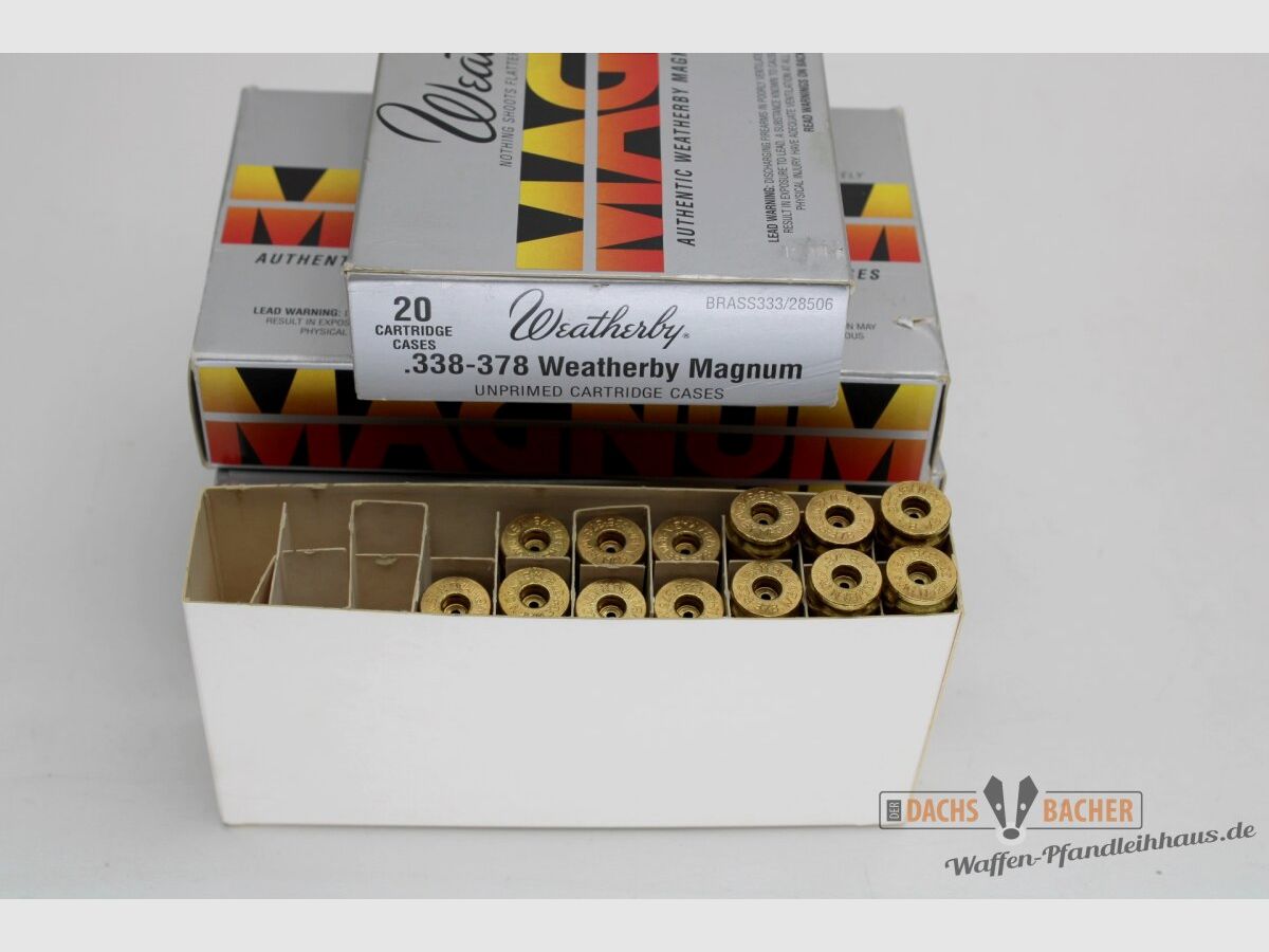 Weatherby .338-378 Wby Magnum 20 bossoli non accesi 20