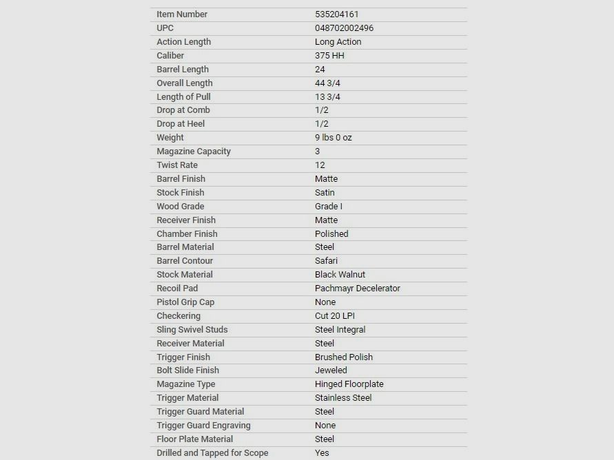 Winchester Mod. 70 Safari Express .375 H&H Dostępny w magazynie