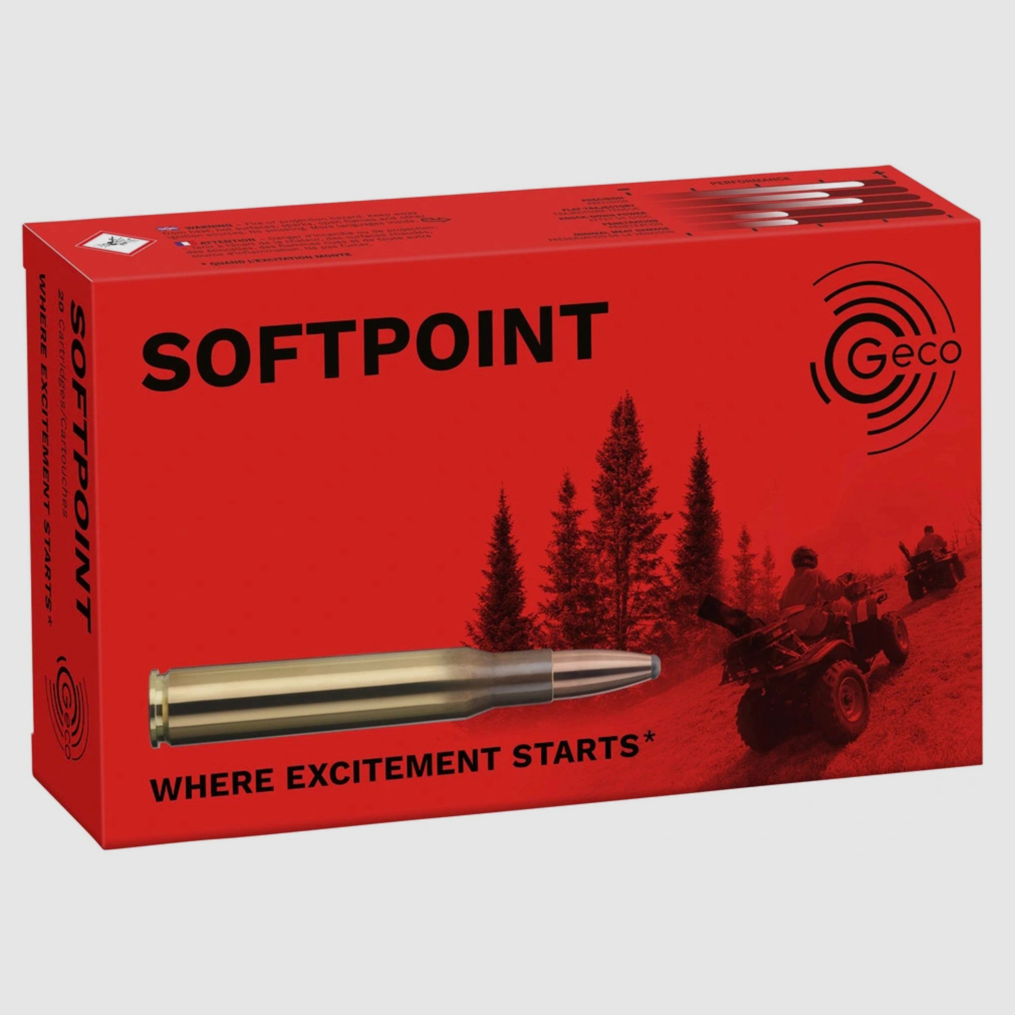 Geco 2311842 9,3x62 Softpoint de punta parcial 16,5g/255grs. 20 unidades.