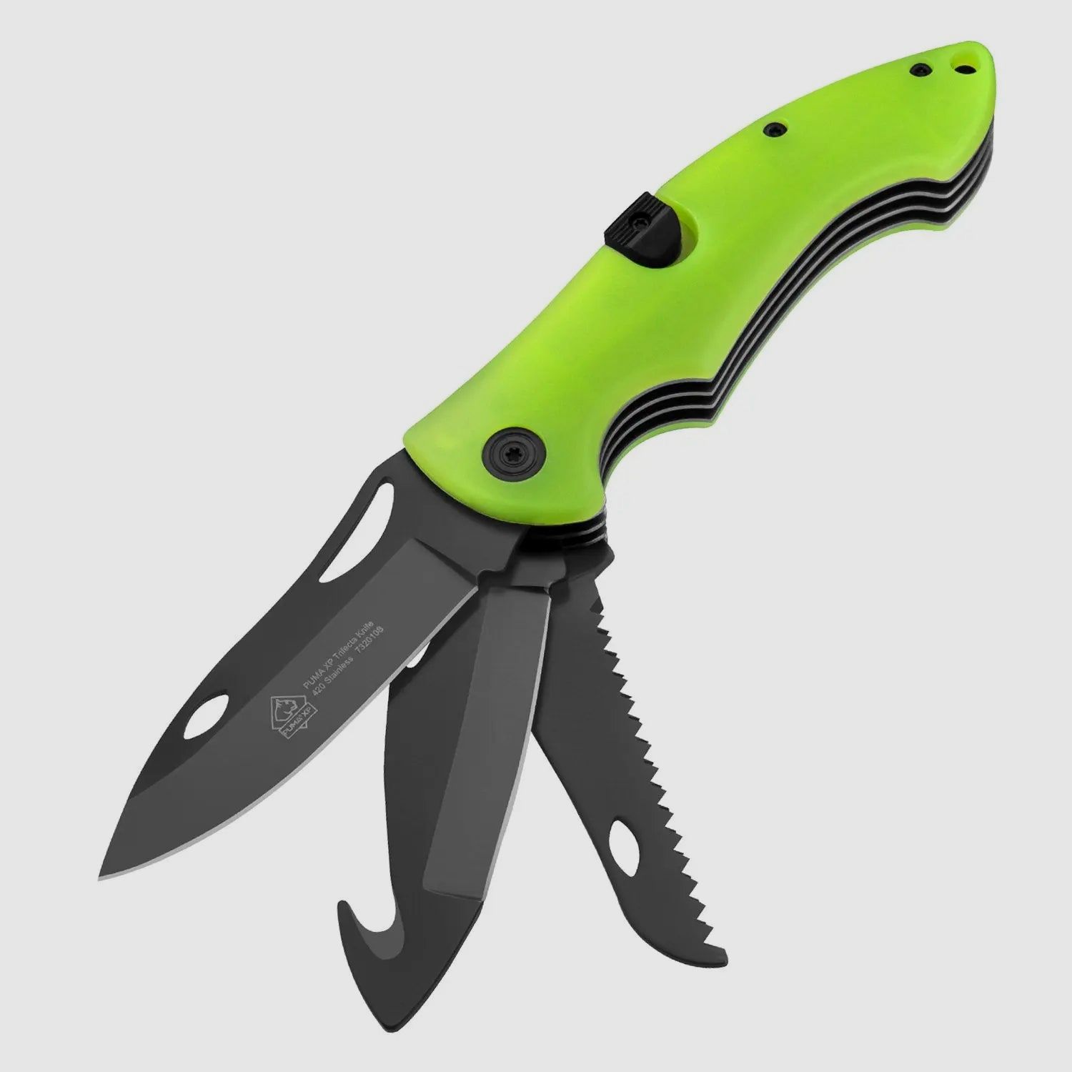 PUMA XP Trifecta 3-Klingen Schliessmesser, Acryl nachleuchtend