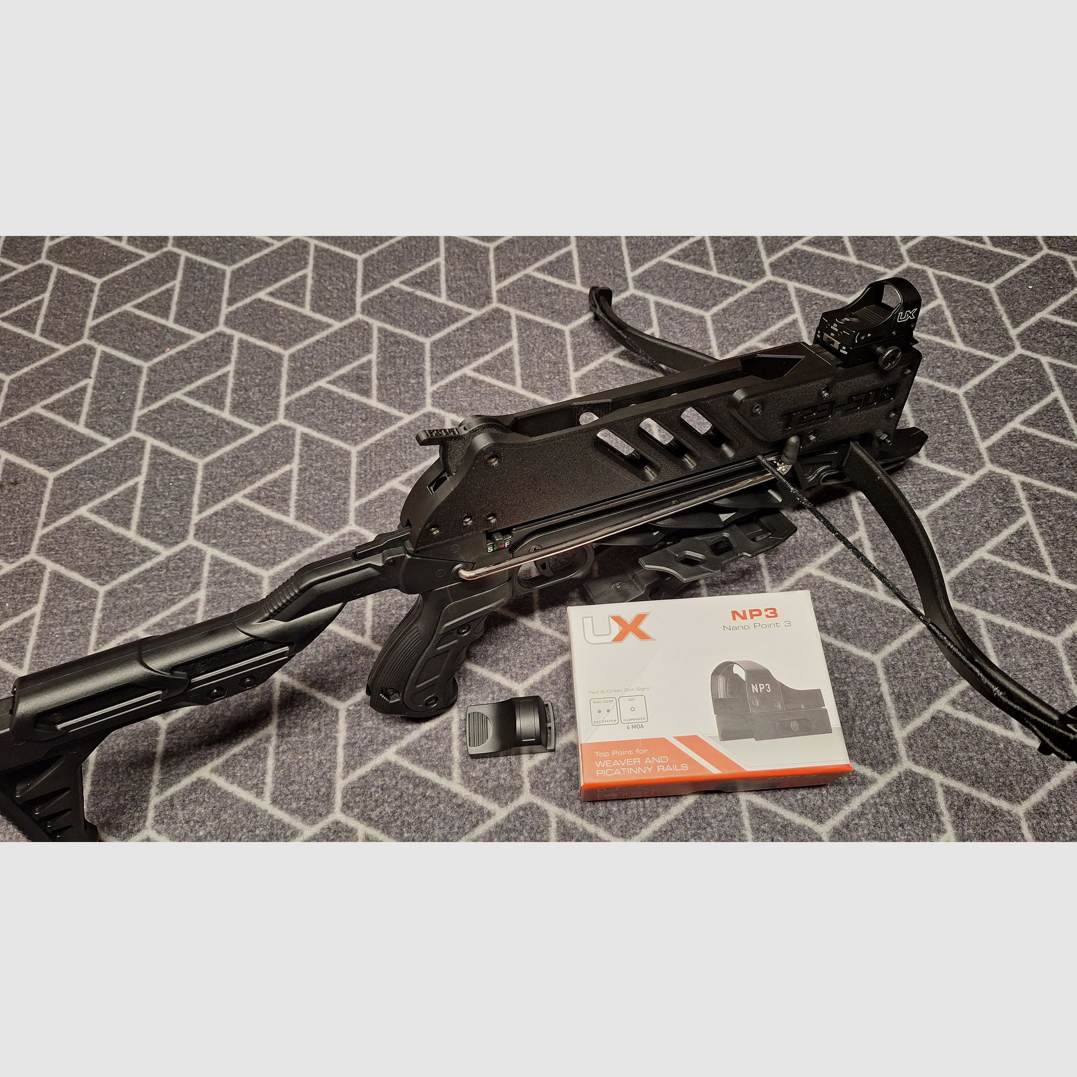 Pistolen-Armbrust "Snake Hunter" 7Schuß Magazin/Red Dot/Tasche-NEU!