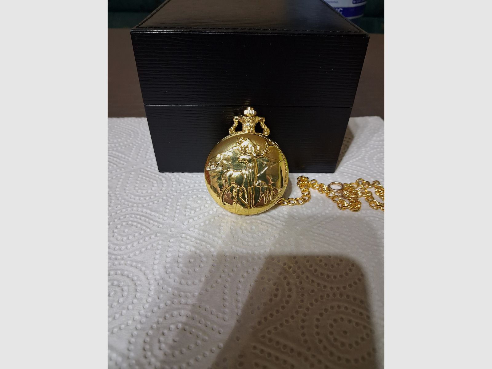 Zakhorloge met jachtthema