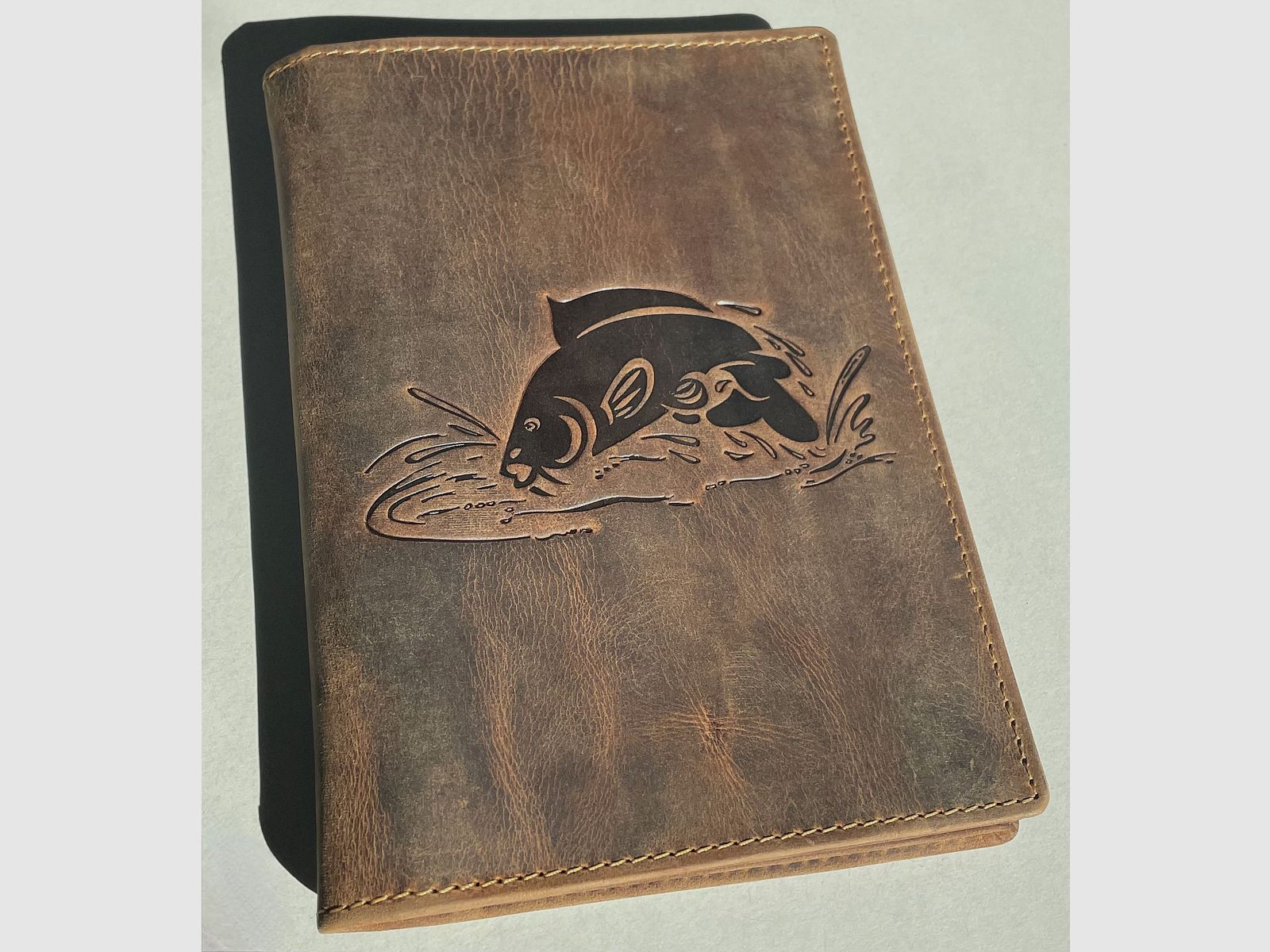 Greenburry 328B-Carp-25 Vintage ID folder 4 pcs. Carp leather brown