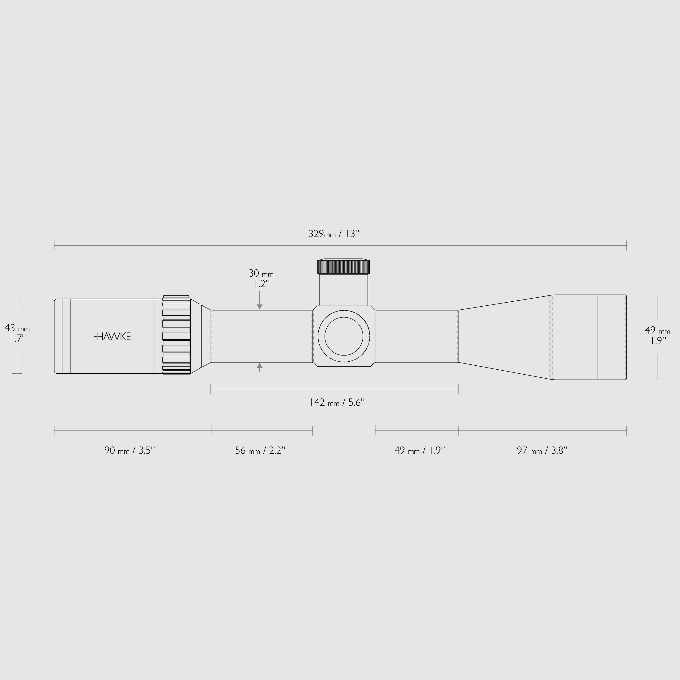 HAWKE 14277 Zielfernrohr VANTAGE 30 WA 3-9x42 223/308 ABSEHEN