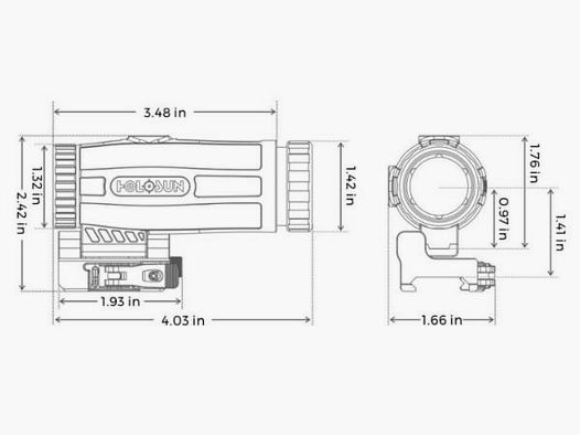 Holosun Leuchtpunktvisier Magnifier HM3X 3-fach-Booster m. Picatinny-Flip-Montage