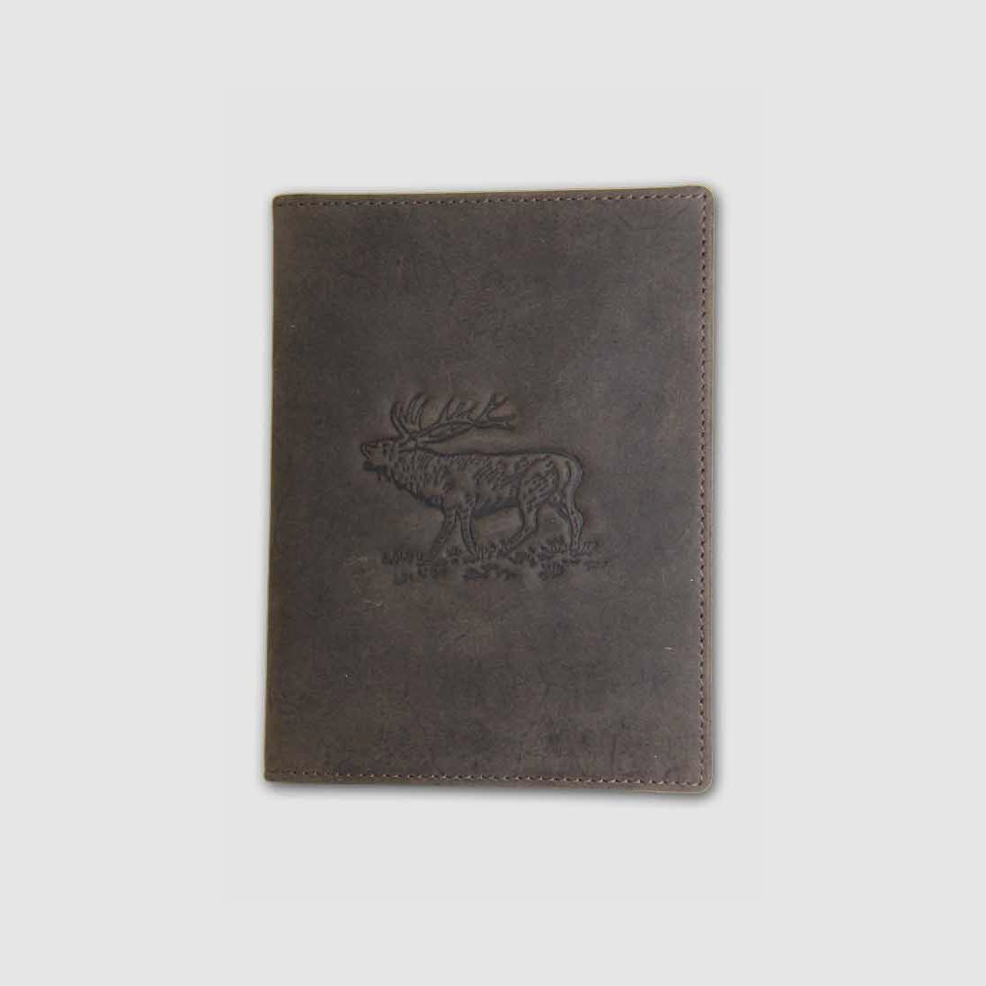 Estuche de licencia de caza AKAH de cuero de ciervo