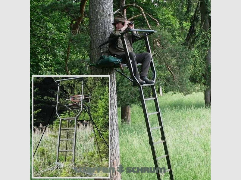 Knobloch Jagd Aluminium-Hochsitz Universal Baumsitz Höhe:2,40m / Ablag.-Schale Gewicht: 17,5 kg