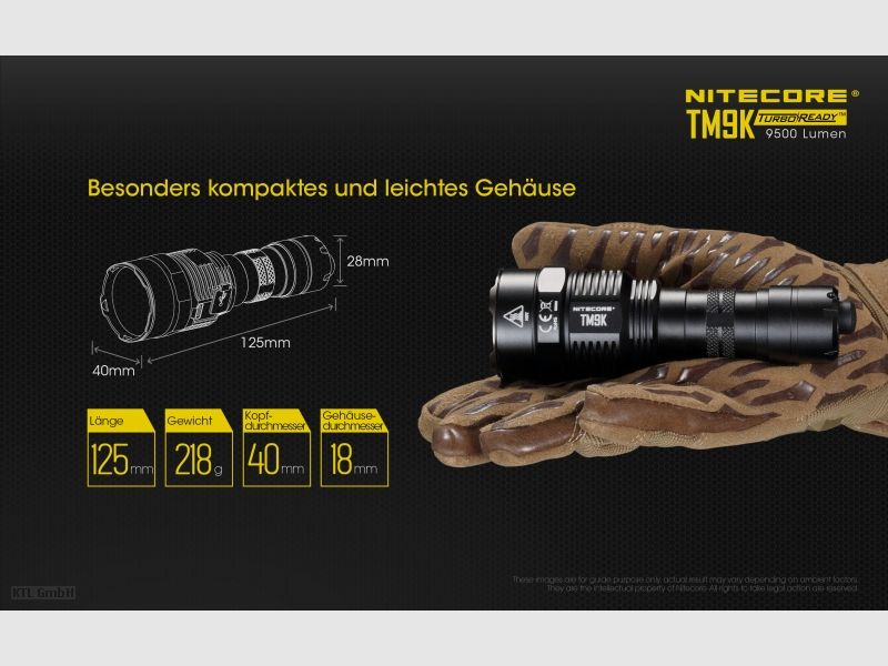 Nitecore TM9K Taschenlampe TM9K 9500 Lumen
