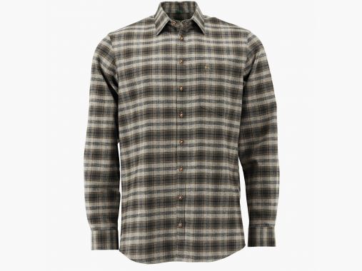 OS Trachten Herren Hemd Hirsch Stickerei (grün/grau) | 39/40