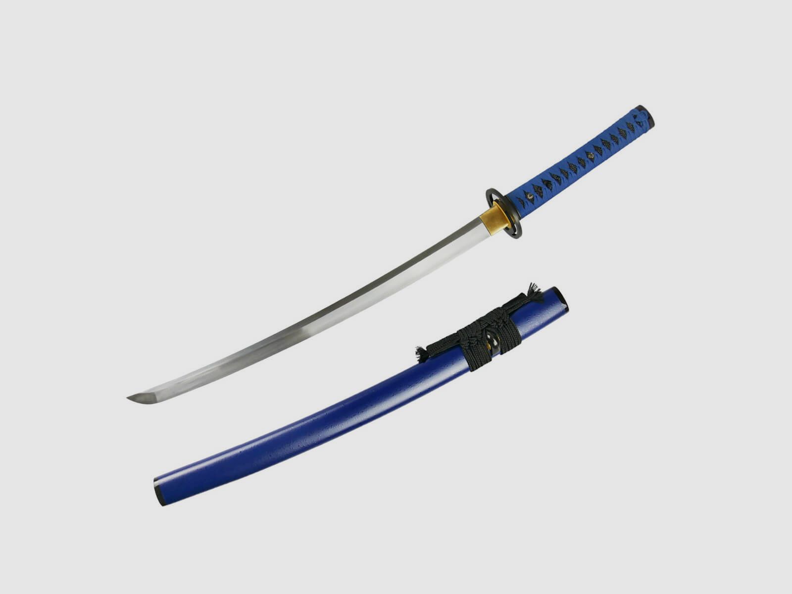 Samuraischwert Wakizashi Aoi Domoe scharf Federstahl Klinge