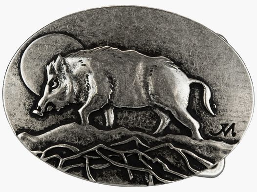 Boucle de ceinture sanglier avec lune