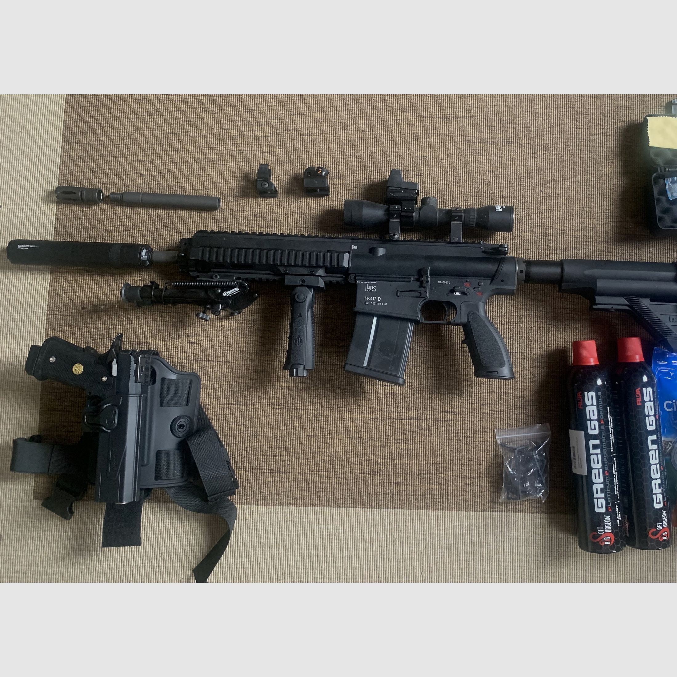 VFC HK417 GBB + Wei ETech Hi-Capa + Holster