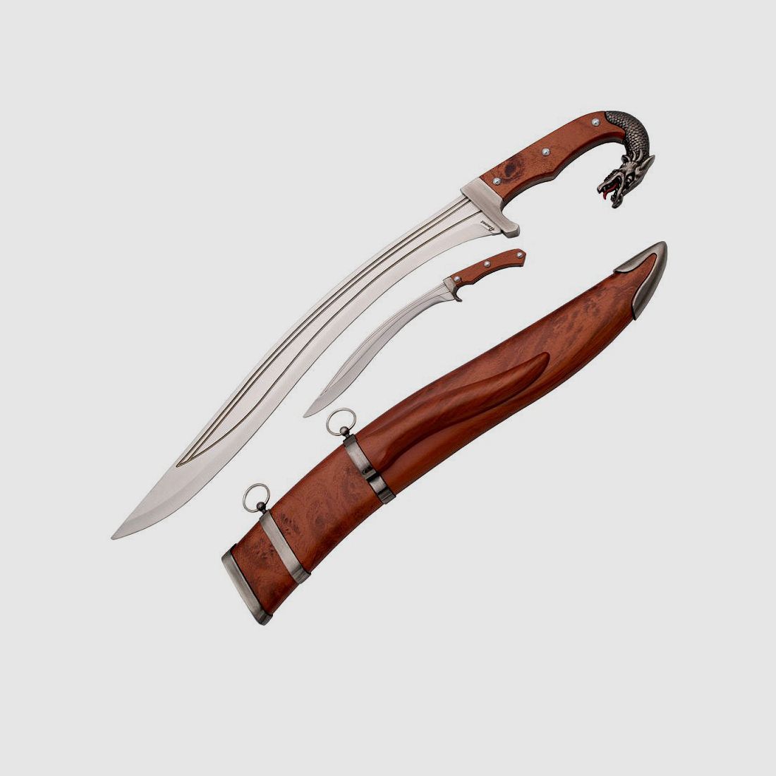 Falcata with dragon head and side knife