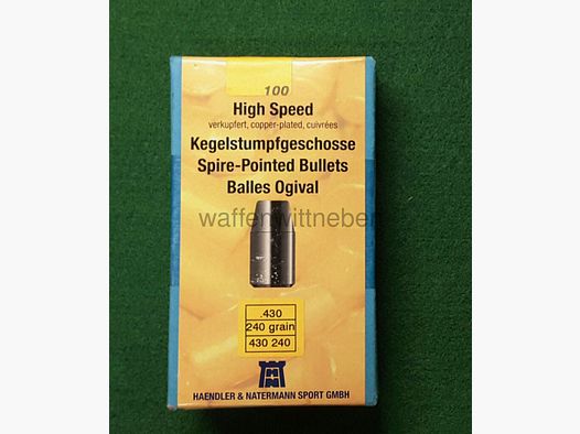 H&N (Haendler & Natermann) proiettili a punta conica ad alta velocità (100 pz.)