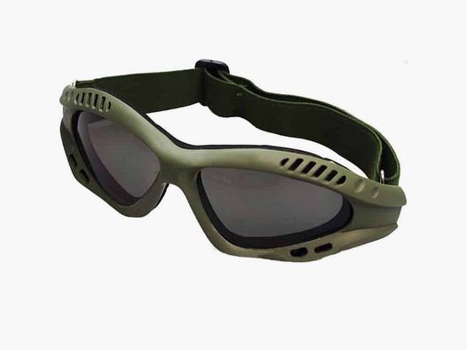 DELTA SIX FlexProtect Airsoft Schutzbrille (oliv - Smoke Glas)