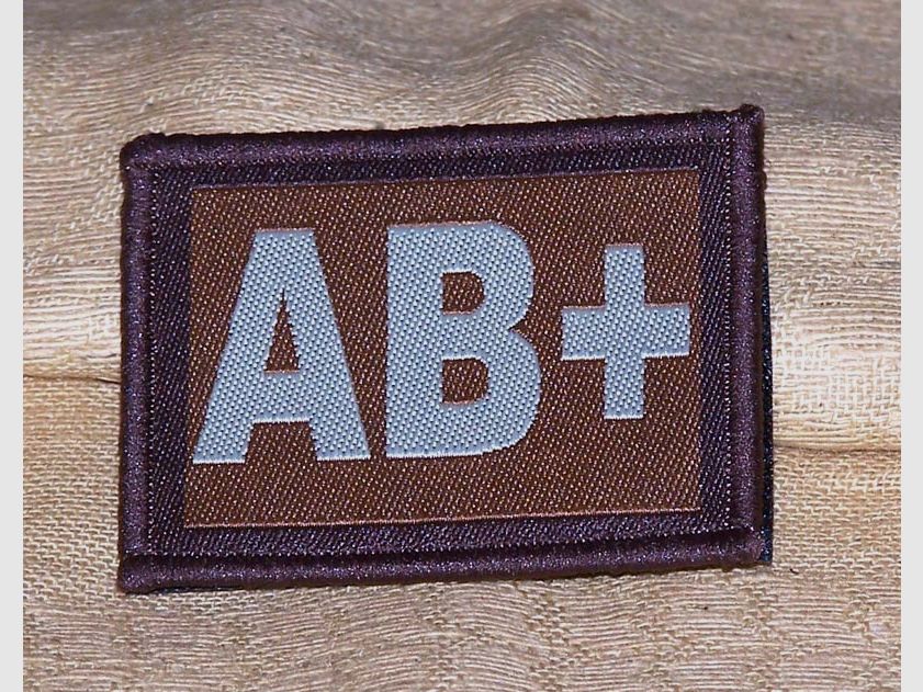 ID Patch Bloodgroup OD Green / Desert with Velcro AB Pos