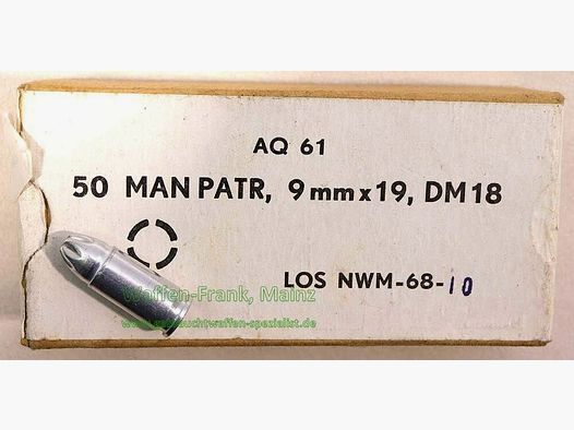 RWS (WZd.Fa.Rottweil) Platz/Manöverpatrone 9 mm Luger Platz/9x19