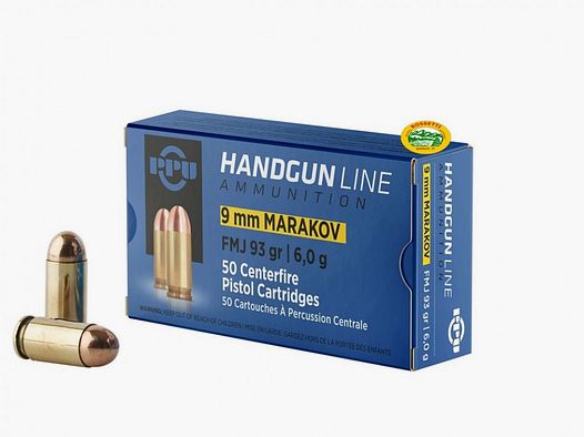 PRVI PARTIZAN Munition Kal. 9 Makarov 93 gr. FMJ