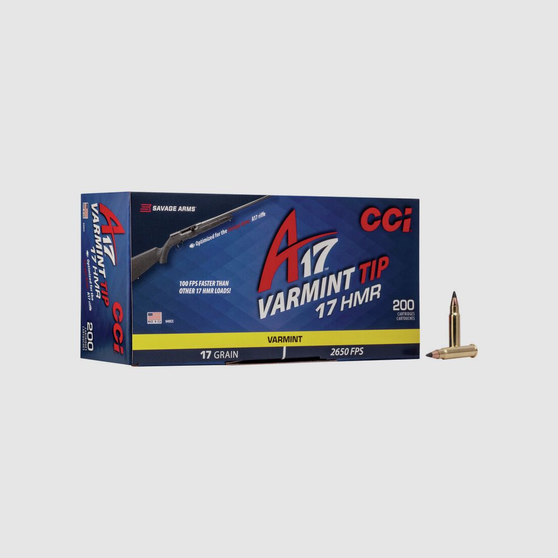 CCI A17 .17 HMR 17GR Polymer Tip 200 Patronen