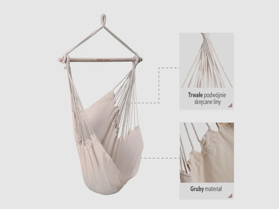NC0033 Hanging chair 130x100cm Beige Nils Camp