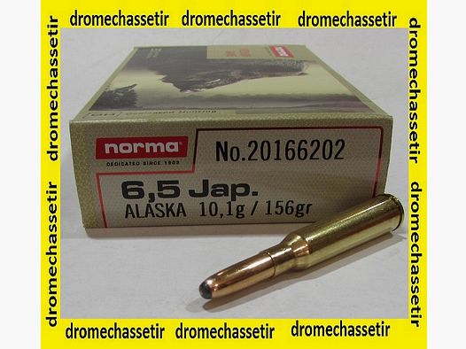 Box mit 20 Patronen Norma, Kal. 6,5 Japanisch, Alaska 156 Grain, N16620