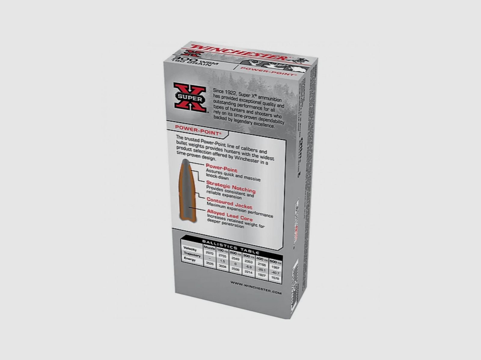 Super X 300 WINCHESTER Court Magnum 180 Grain Power Point Munition 20 Schuss, Bild 3 von 3