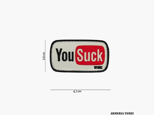 PATCH – 3D PVC 4 YOU SUCK WHITE/BLACK #14067
