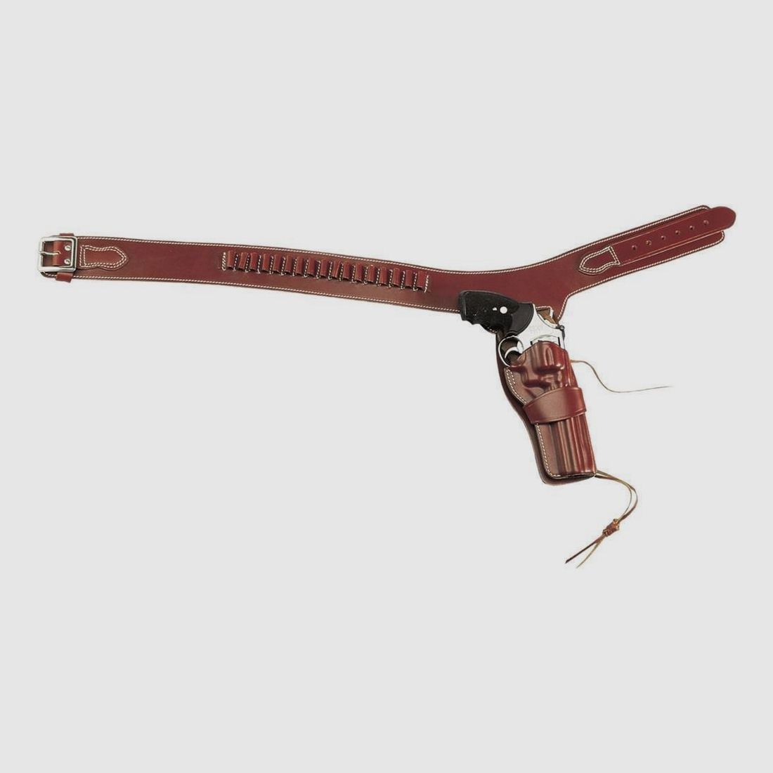 Western Style Patronengurt mit Holster für Revolver L Rechtshänder S&W N-Frame 6,5" , Taurus 44