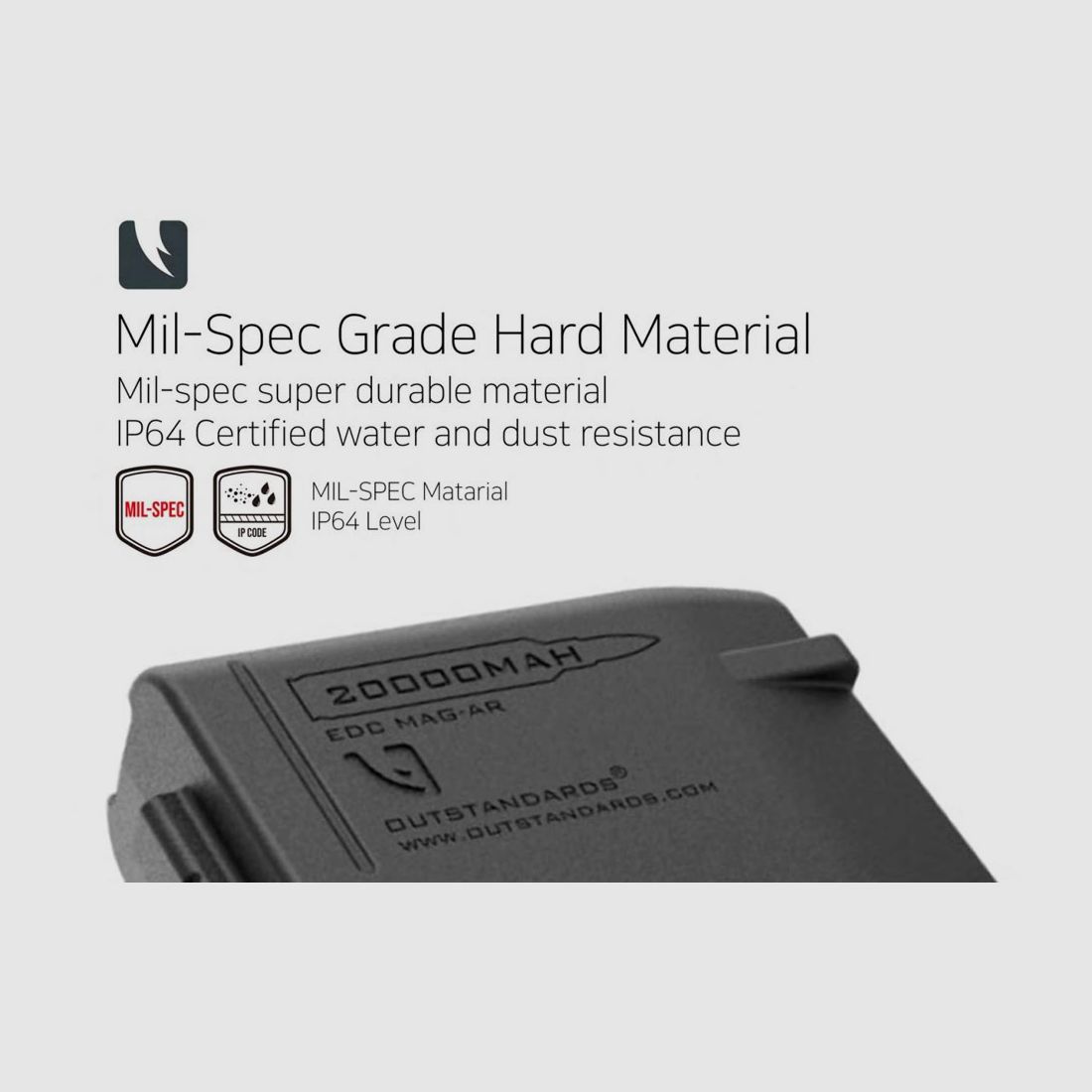 OUTSTANDARDS EDC MAG AR SCHWARZ POWERBANK 20000mAh/76Wh