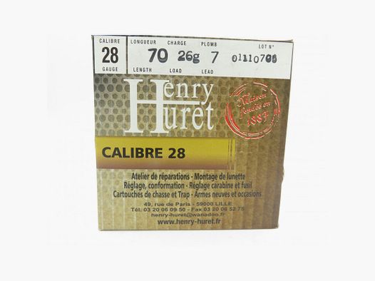 CART HENRY HURET CAL 28-70 BJ 26GR PL 7D BOX OF 25