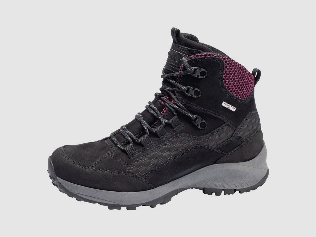 Waldläufer Damen Halbstiefel H-Emma Schwarz Fuchsia 6,5 UK - 40 EU