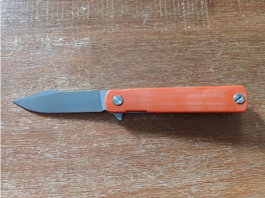 TIPDO Klappmesser/Einhandmesser,  Griff Edelstahl/ G10 (Orange) 
