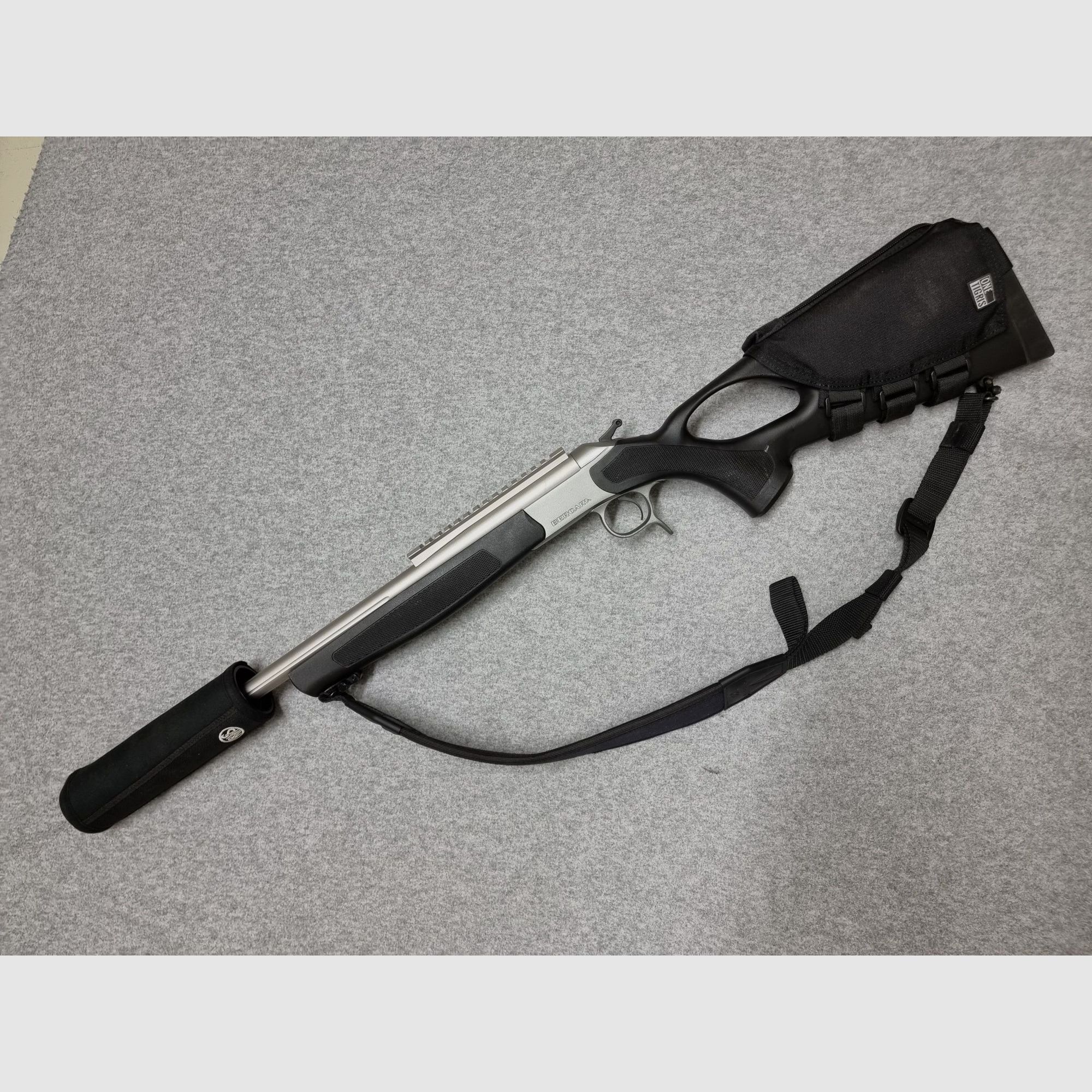 Bergara BA13 Stainless - .308 Winchester - Kipplaufbüchse - mit Stahlschiene, Neoprenriemen und Schafttasche