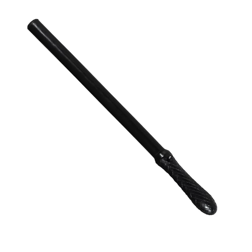 Porra corta de goma negra, 43 cm