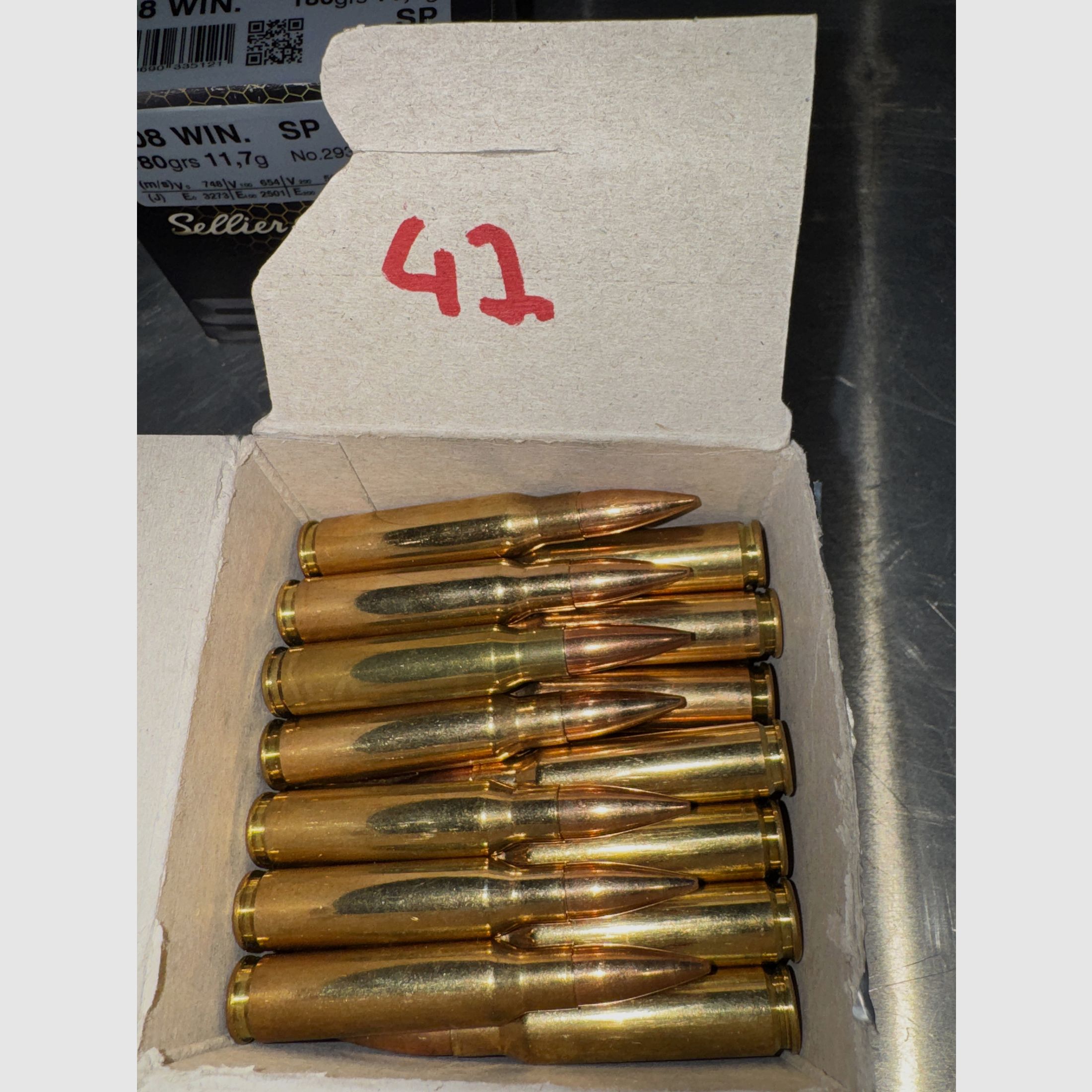 S&B .308 180gr TM,38 cartouches + S&B .308 147gr FMJ,42 cartouches
