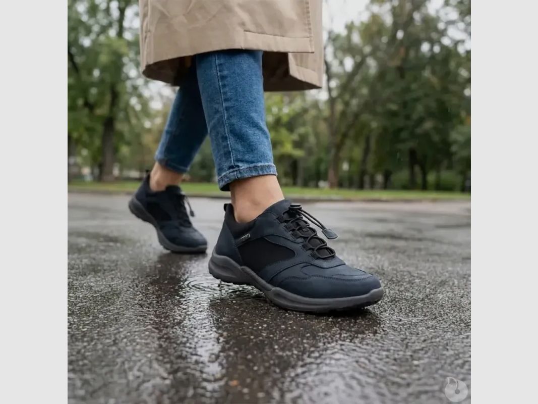 Duru Sneakers aus wasserfestem dunkelblauen Leder mit elastischem Verschluss, Bild 5 von 14