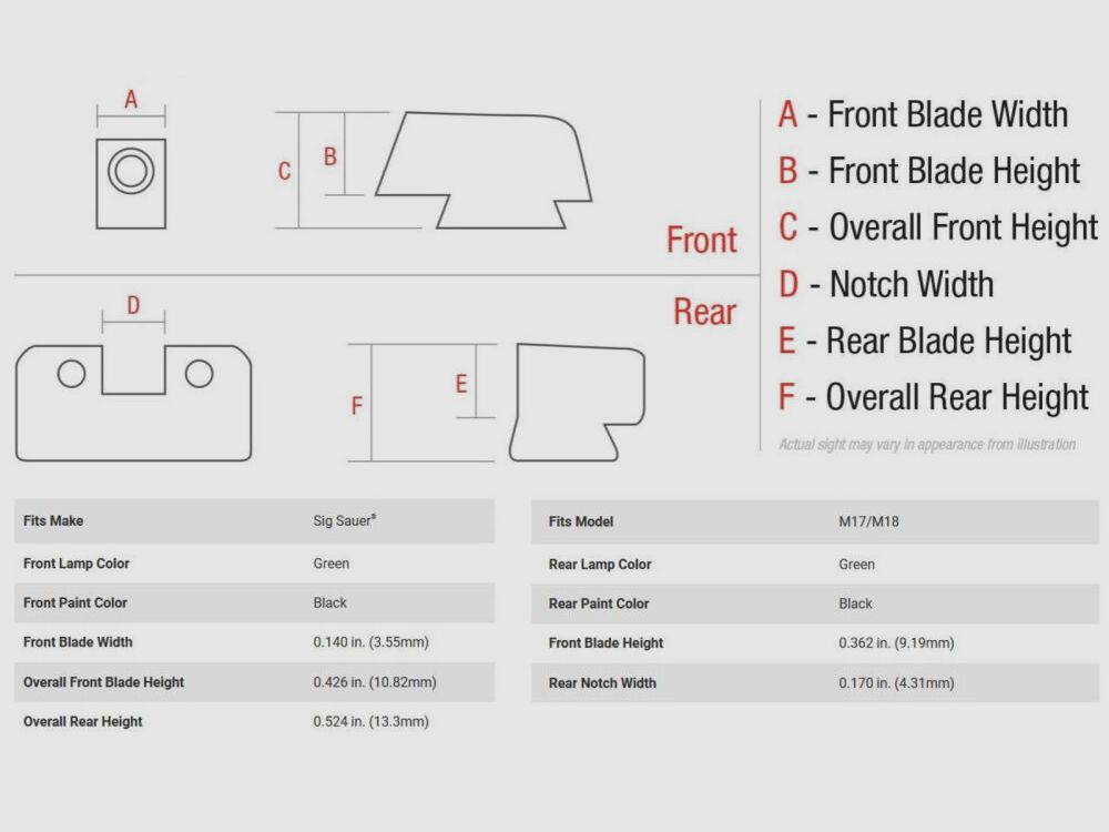 Montage Trijicon avec viseur B&T Vert SIG M17/18
