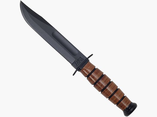 Cuchillo de combate Ka Bar USMC con funda de cuero