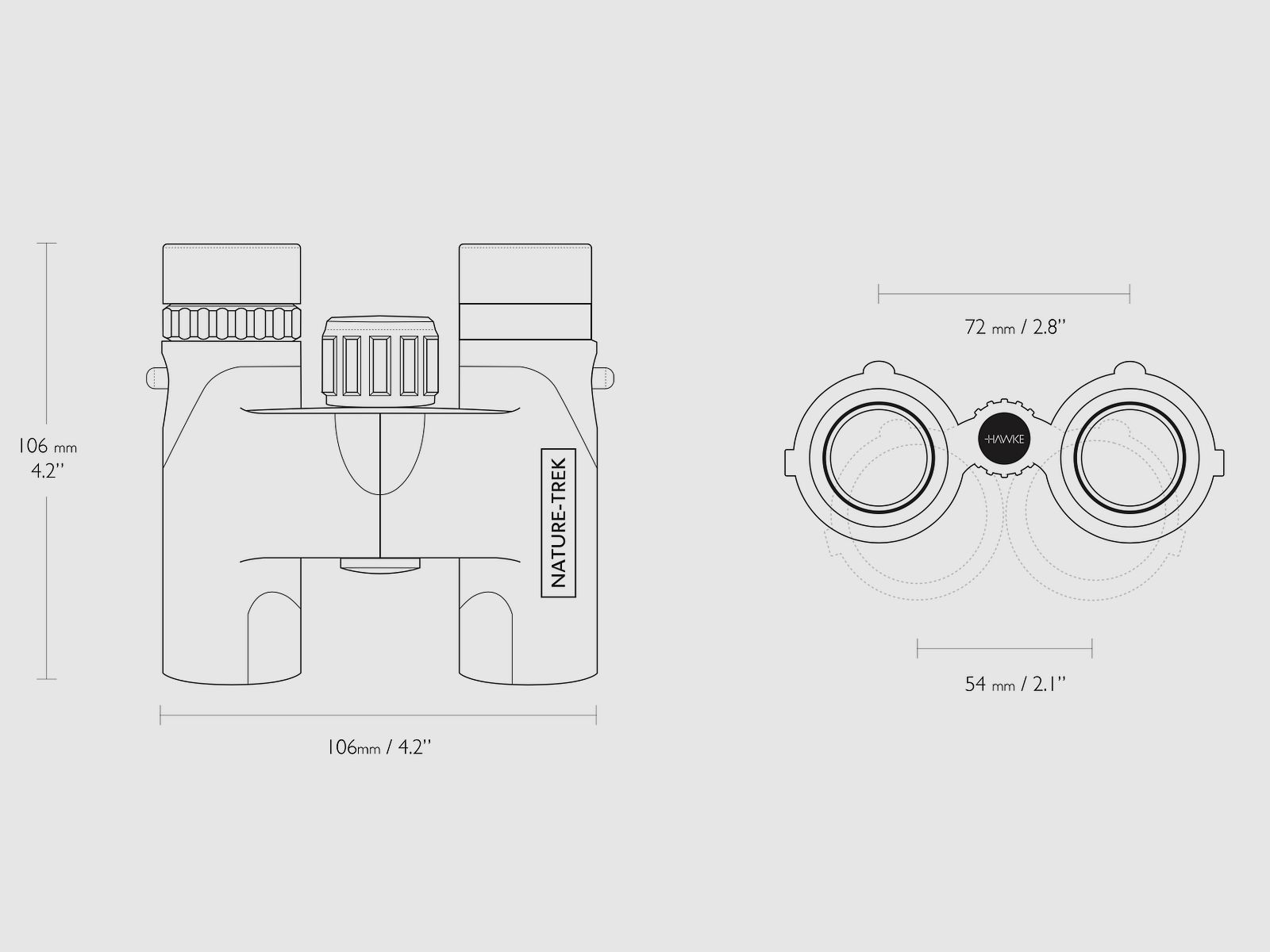 Hawke 35051 Nature Trek 8x25 Fernglas mit Trageriemen