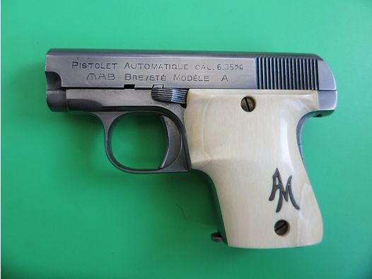 MAB (Manufacture d'Armes de Bayonne) Brevet Modell "A", Typ 2 Nickel, Kal. 6,35 mm -Sammlerwaffe   #87