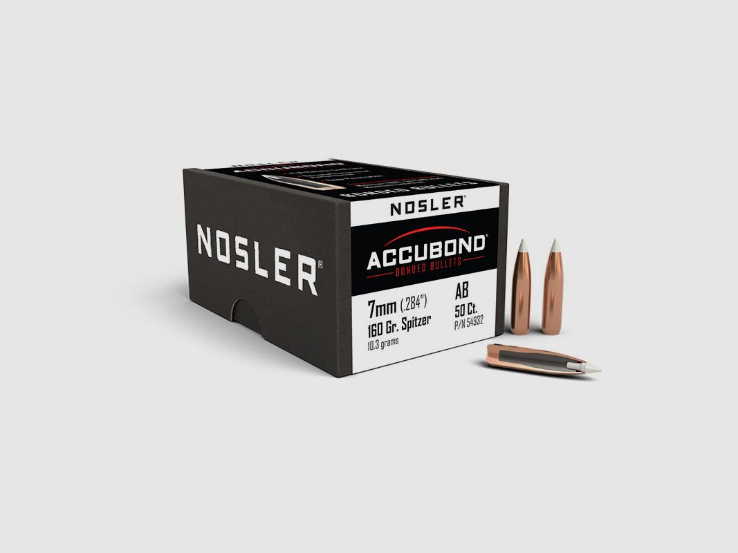 BULLE – NOSLER – ACCUBOND 7mm caliber (.284″) Spitzer 160gr (10.3 grams) (50 pcs)