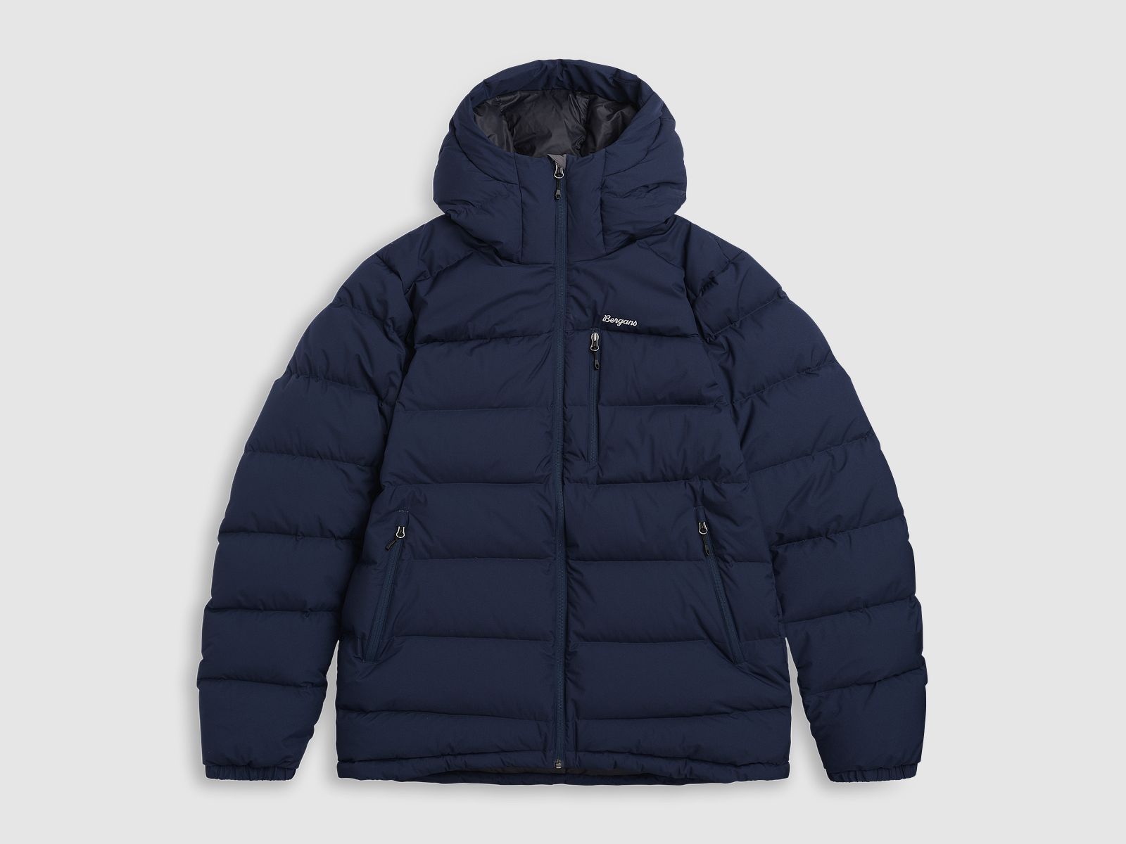 Bergans Lava Warm Down Jacket met Kap voor Mannen Marineblauw/Solid Grijs XL
