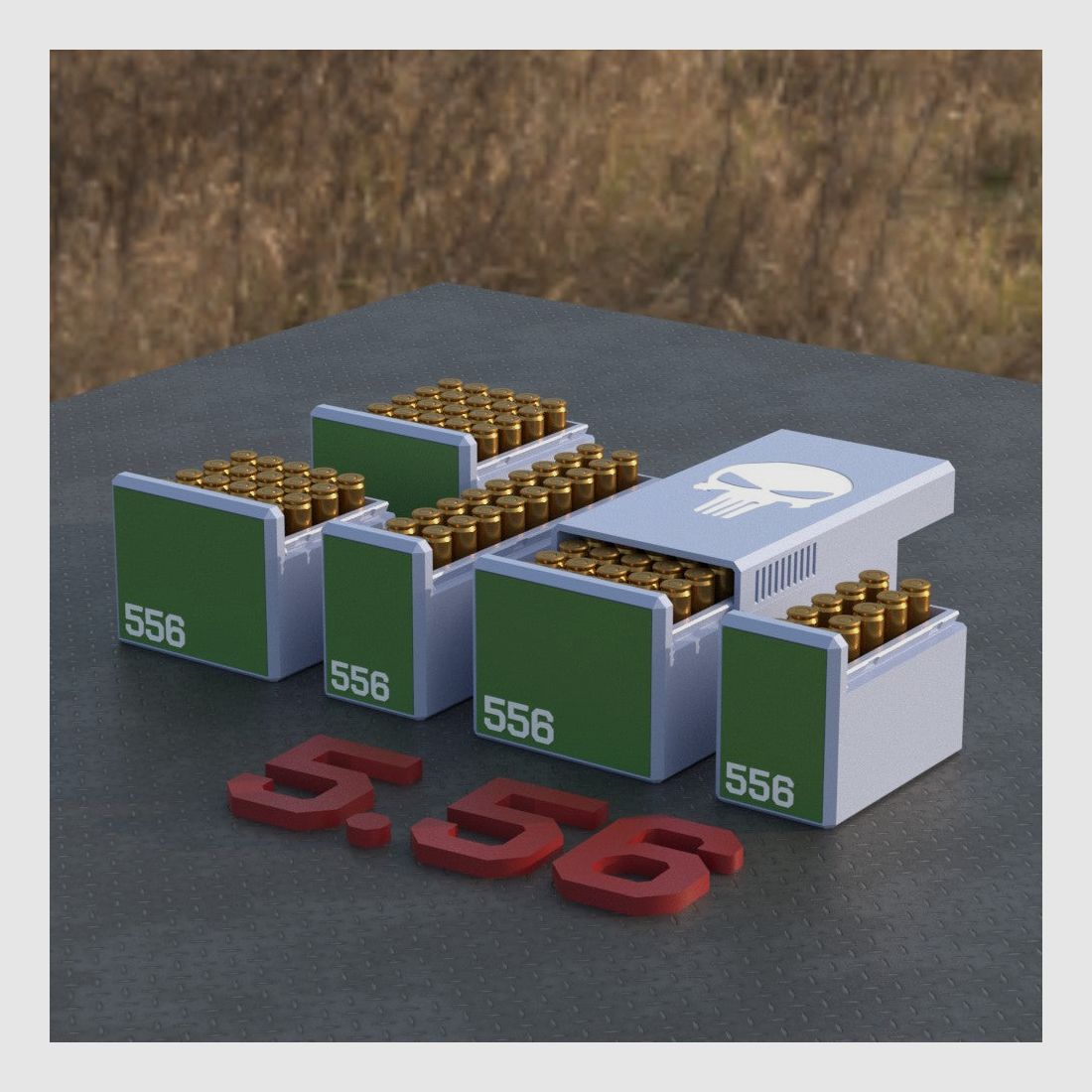 Filamelt ammunition box / Ammo Box .223 Remington / 5.56 – cartridge box for 50 rounds, Made in Germany