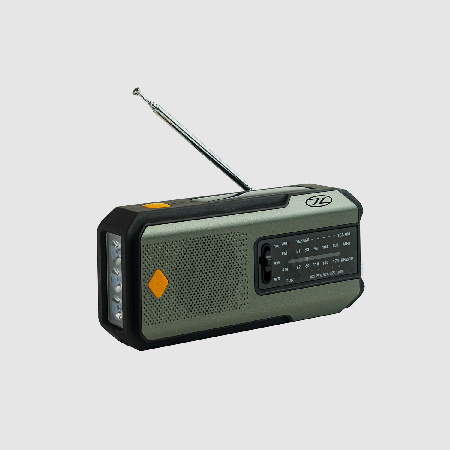 Highlander Forces Survival Solar-Radio mit Handkurbel, Powerbank & Taschenlampe