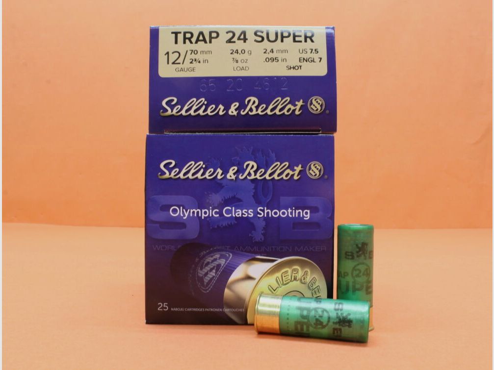 S&B/ Sellier&Bellot Patrone 12/70 S&B/ Sellier&Bellot 24g 2,4mm/ No.7,5 VE 25 Patronen (Super Trap 24)
